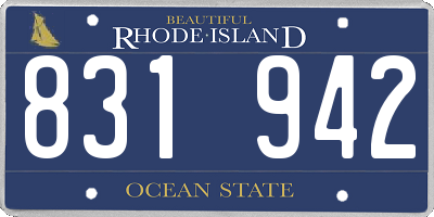 RI license plate 831942