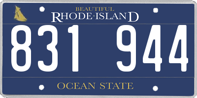 RI license plate 831944