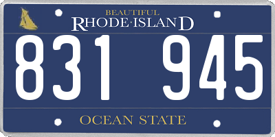 RI license plate 831945