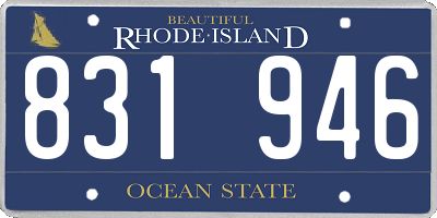 RI license plate 831946