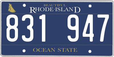 RI license plate 831947
