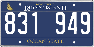 RI license plate 831949