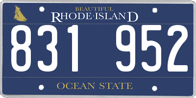 RI license plate 831952