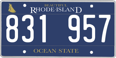 RI license plate 831957