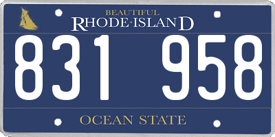 RI license plate 831958