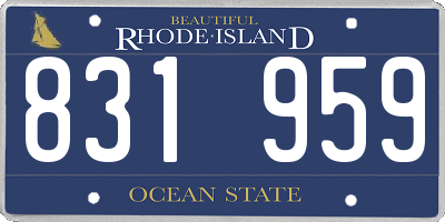 RI license plate 831959