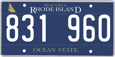 RI license plate 831960
