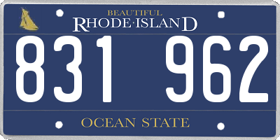 RI license plate 831962