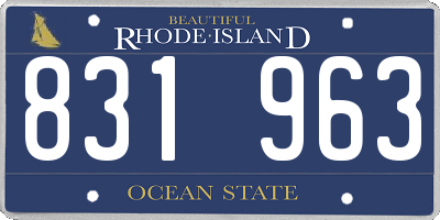 RI license plate 831963
