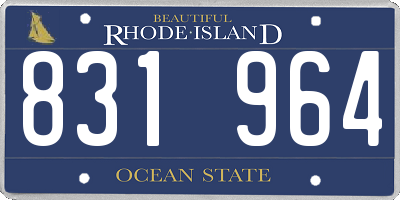 RI license plate 831964