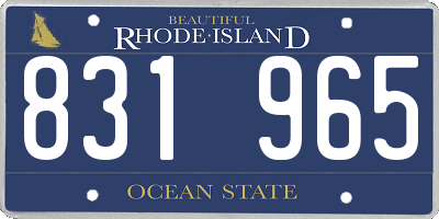 RI license plate 831965