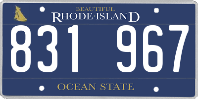 RI license plate 831967