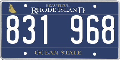 RI license plate 831968