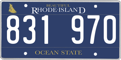 RI license plate 831970