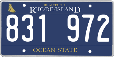 RI license plate 831972