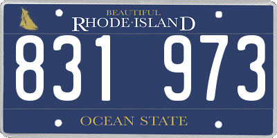 RI license plate 831973