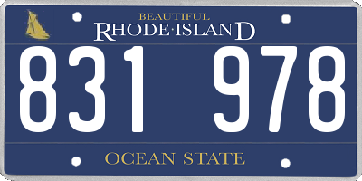 RI license plate 831978