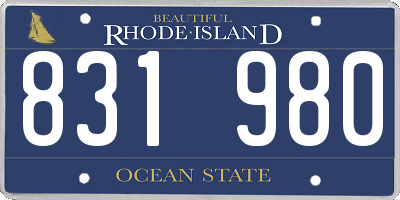 RI license plate 831980