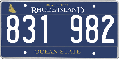 RI license plate 831982