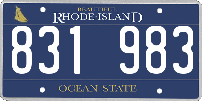 RI license plate 831983