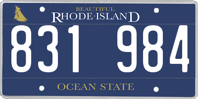 RI license plate 831984