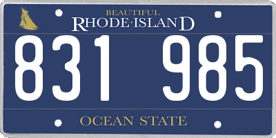 RI license plate 831985