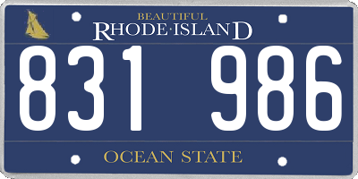 RI license plate 831986