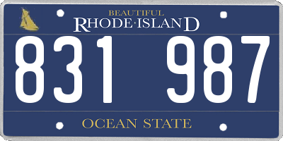 RI license plate 831987