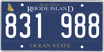RI license plate 831988