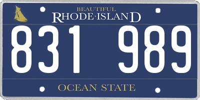 RI license plate 831989