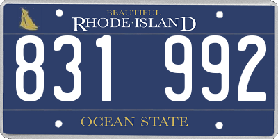 RI license plate 831992