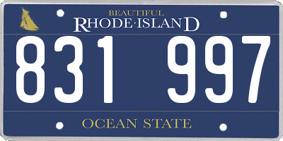 RI license plate 831997