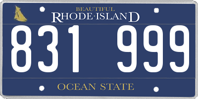 RI license plate 831999