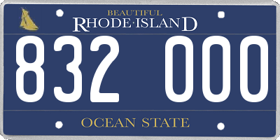 RI license plate 832000