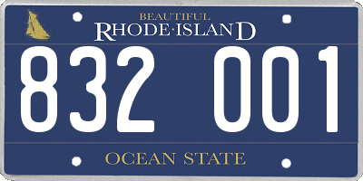 RI license plate 832001