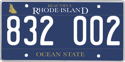 RI license plate 832002