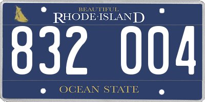 RI license plate 832004