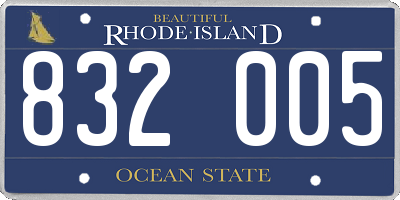 RI license plate 832005