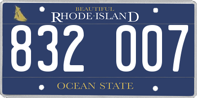 RI license plate 832007