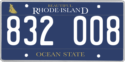 RI license plate 832008