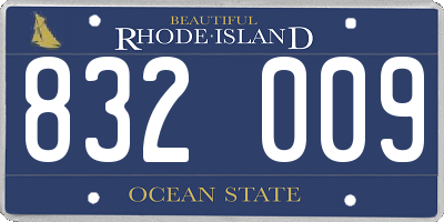 RI license plate 832009