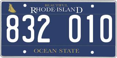 RI license plate 832010