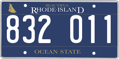 RI license plate 832011