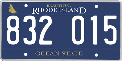RI license plate 832015