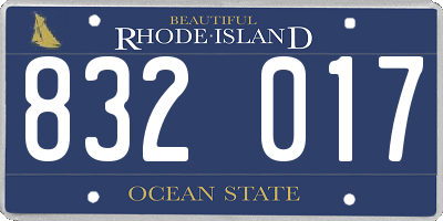 RI license plate 832017