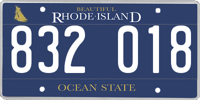 RI license plate 832018