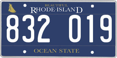 RI license plate 832019