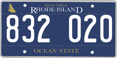 RI license plate 832020