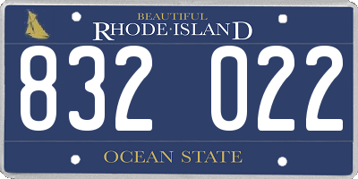 RI license plate 832022