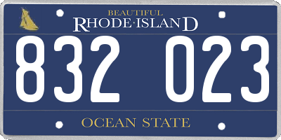RI license plate 832023